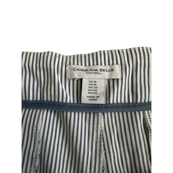 CAROLINA BELLE Blue White Striped Shorts Size US 16 NEW NWT - Picture 6 of 11